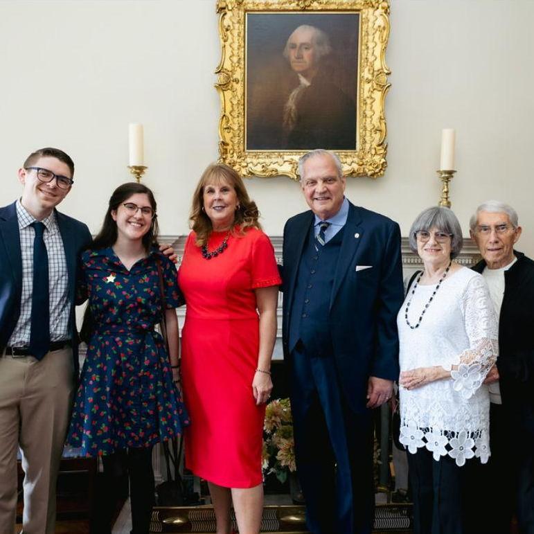 May 6, 2025 - Meeting the Mohlers. L-R: Dylan, Gracie, Mrs. Mary Mohler, Dr. Albert Mohler Jr., Mary Lou Owens [grandmother], Bob Owens [grandfather]