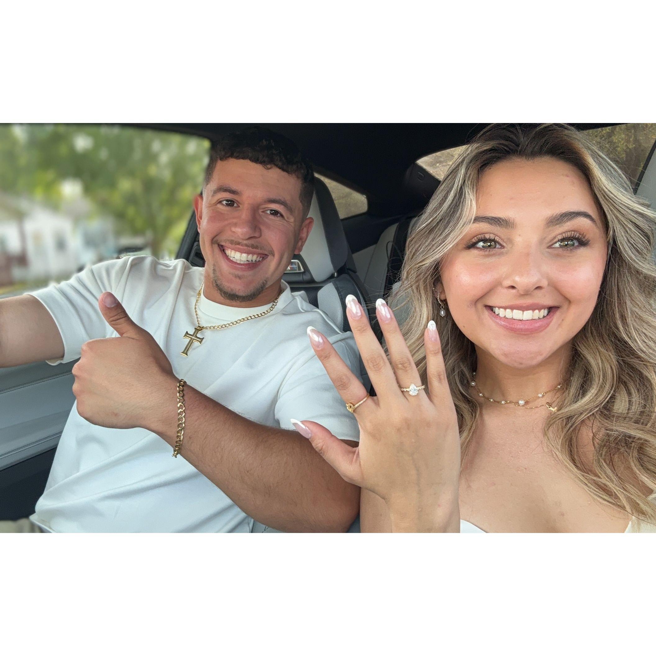 After getting engaged!!!