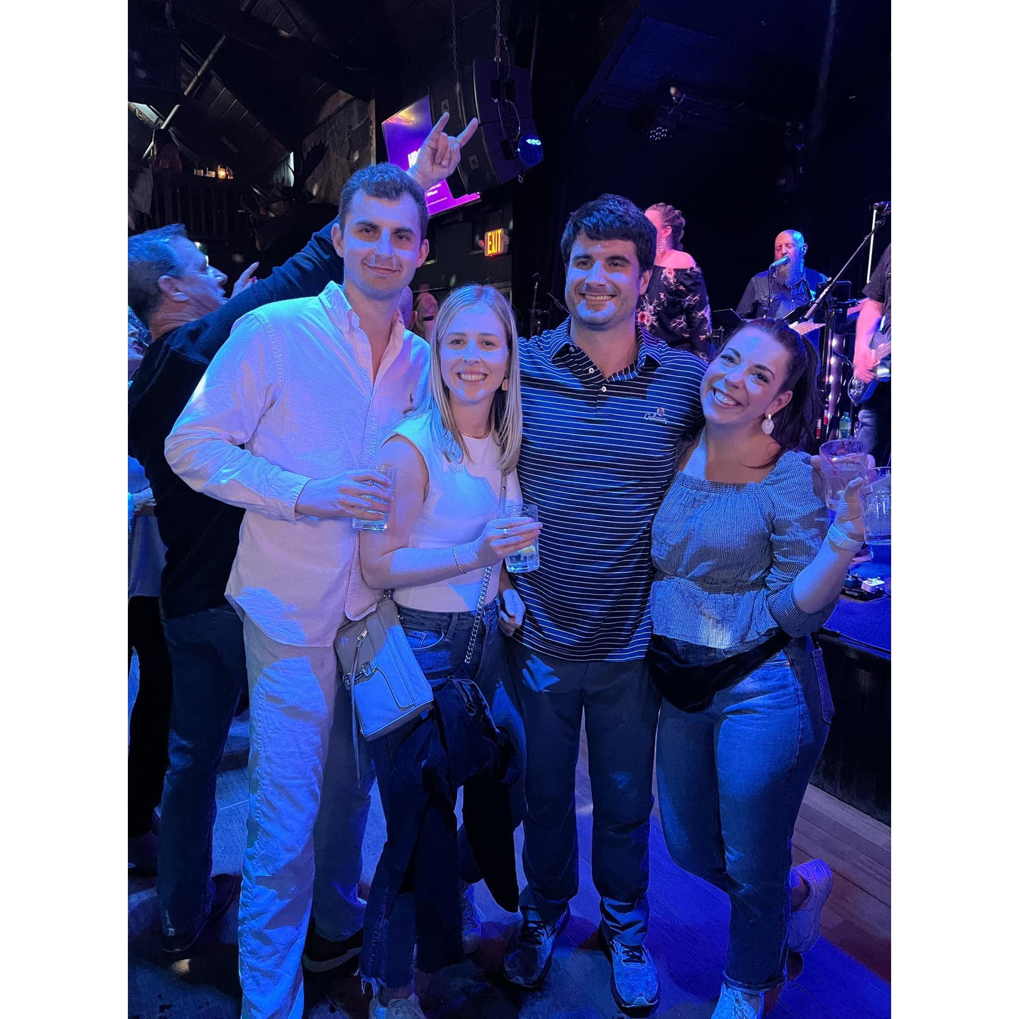 So much fun seeing our wedding band, Joe Baracata Band, play for the first time at Bar A with family & friends!