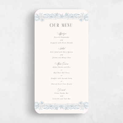 Beige Rounded Wedding Menu - Tauriel