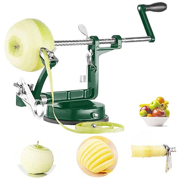 Apple Peeler, Apple Slicer and Corer with Stainless Steel Hand Fruit Vegetable Peeler, Apple peelers Powerful Suction Base with Extra 2 Blades