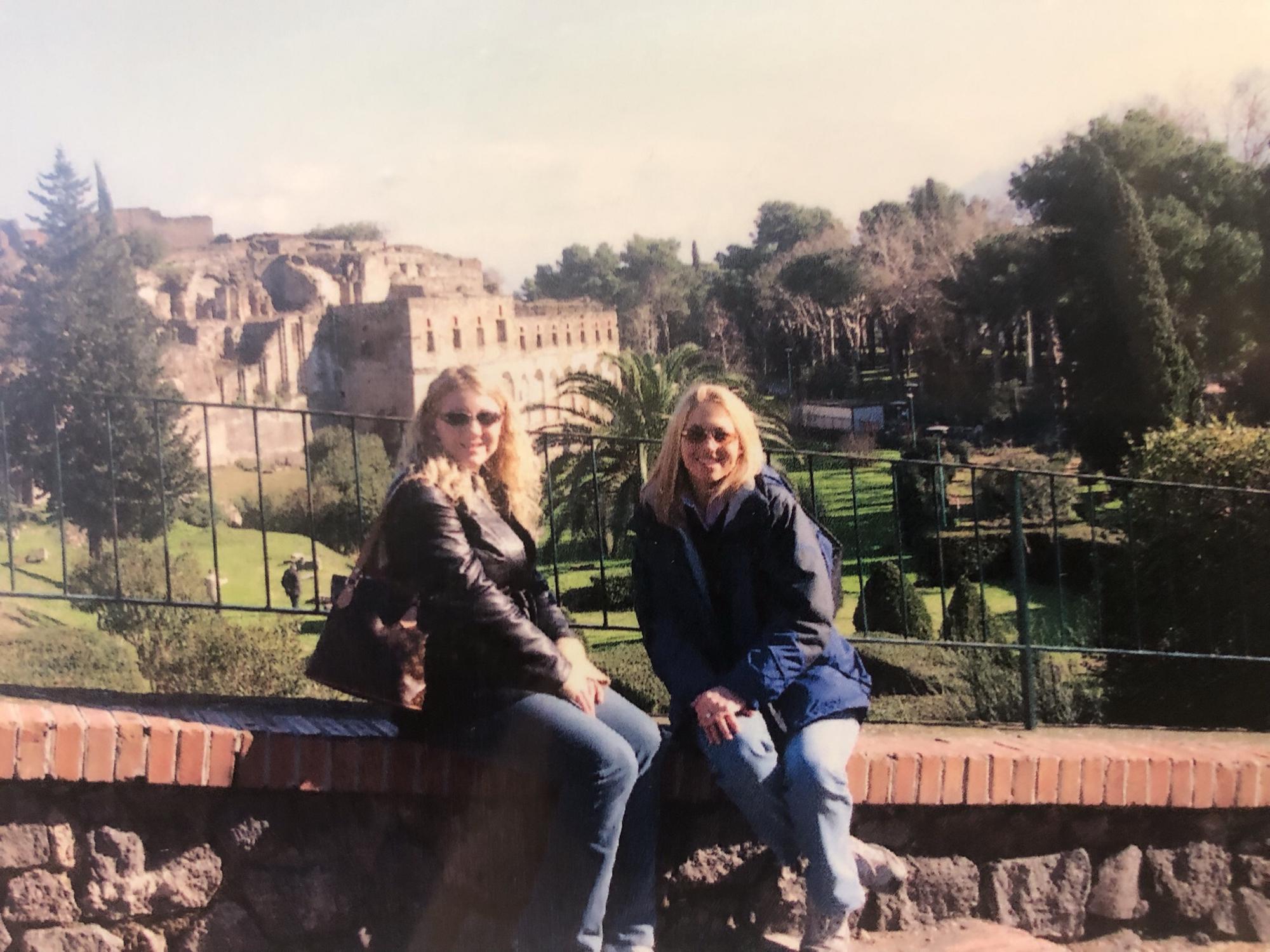 Anne Griggs & Liz in Pompeii ~ January 2003.