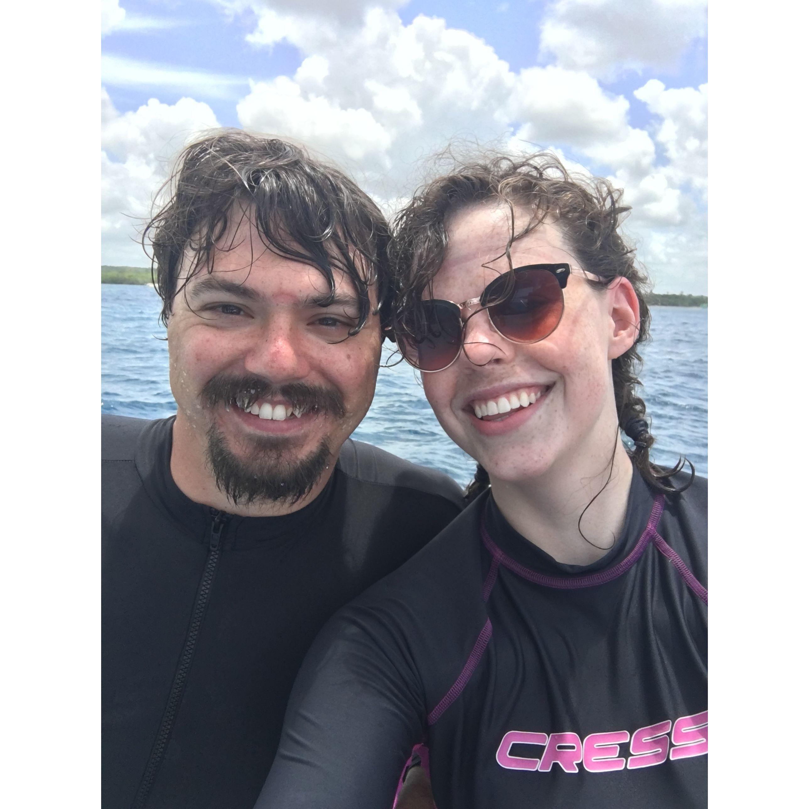 Our first dive together in the Dominican Republic, 2017