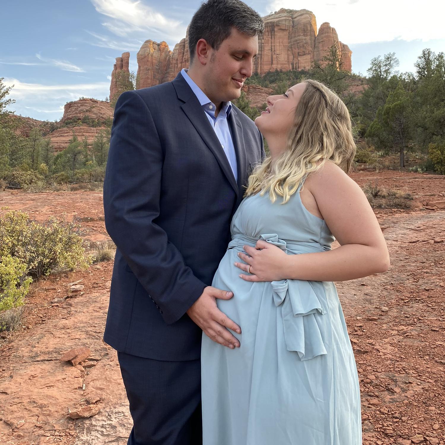 20 weeks pregnant at Pearce’s best friend’s wedding in Sedona, Arizona.