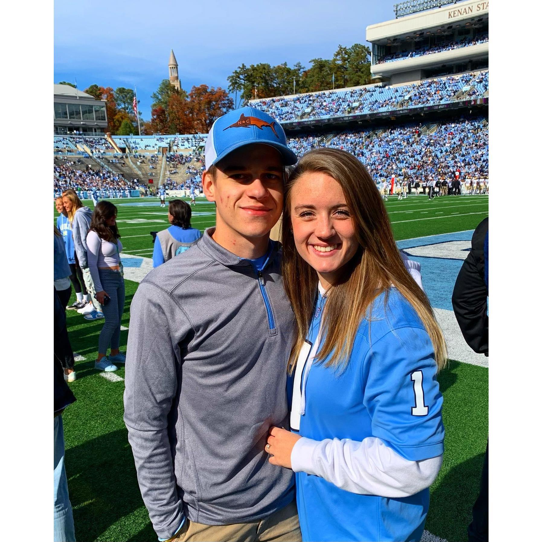 This is us at a UNC game. I cant remember which one, there has been so many! :)