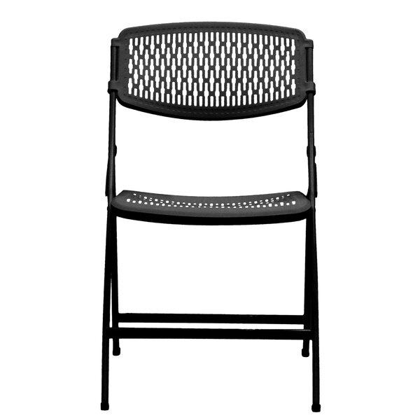 Black Flex Plastic/Resin Folding Chair (Set of 4)