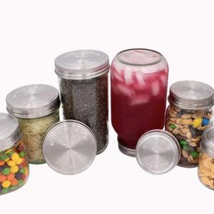 Wide Mouth: Stainless Steel Storage Lids with Leak-Proof Silicone Liners for Mason Jars 5 Pack