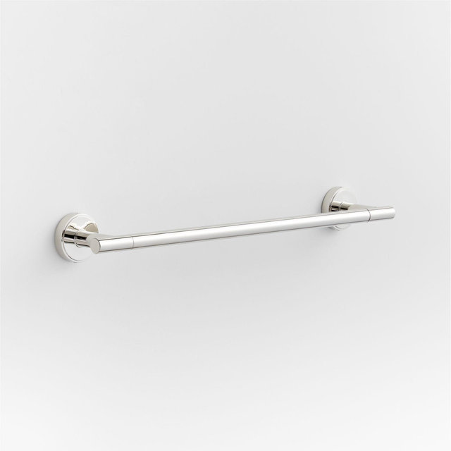 Modern Flat-End Polished Chrome Bath Towel Bar 18"