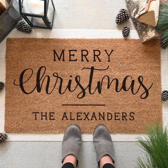 Merry Christmas Doormat, Holiday Doormat, Christmas Doormat, Christmas Welcome Mat, Christmas Decor, Holiday Decor, Farmhouse Christmas