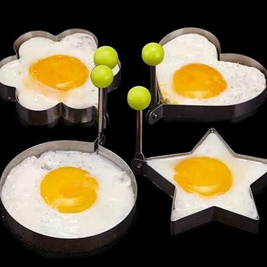 Steel Egg & Pancake Molds - 4Pcs