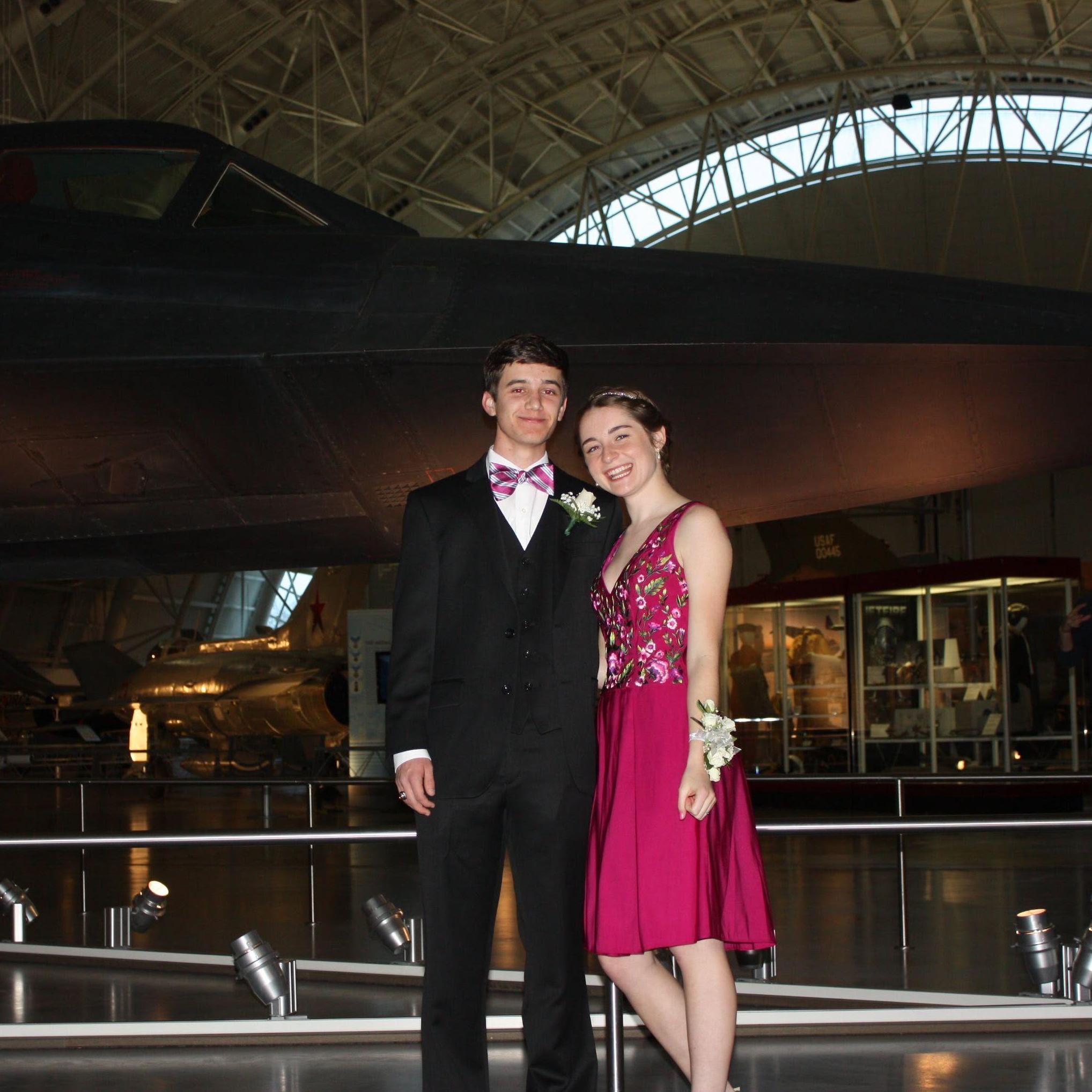 Junior Prom pictures in front of the SR-71 Blackbird
