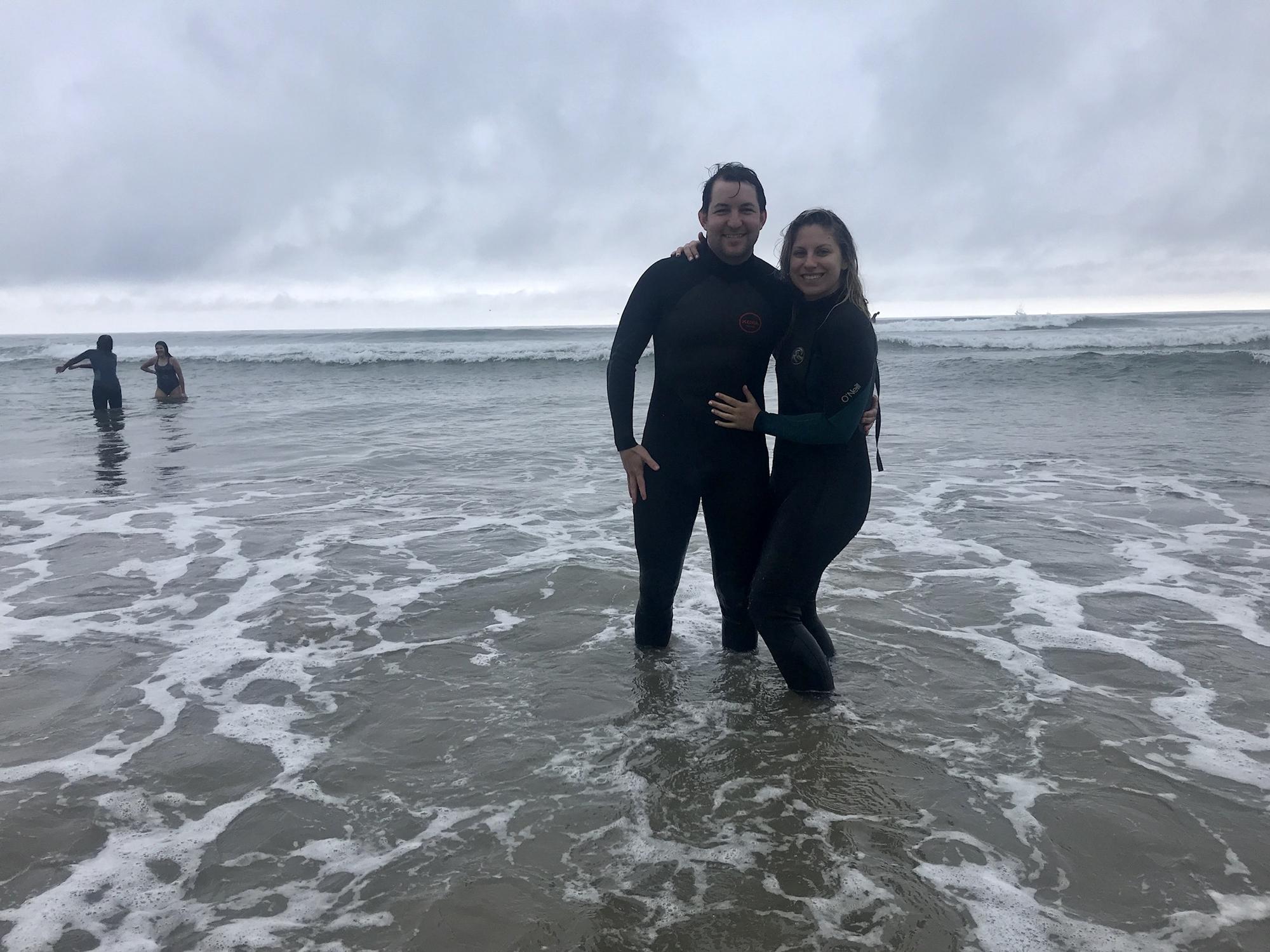 Taking a dip in Malibu!