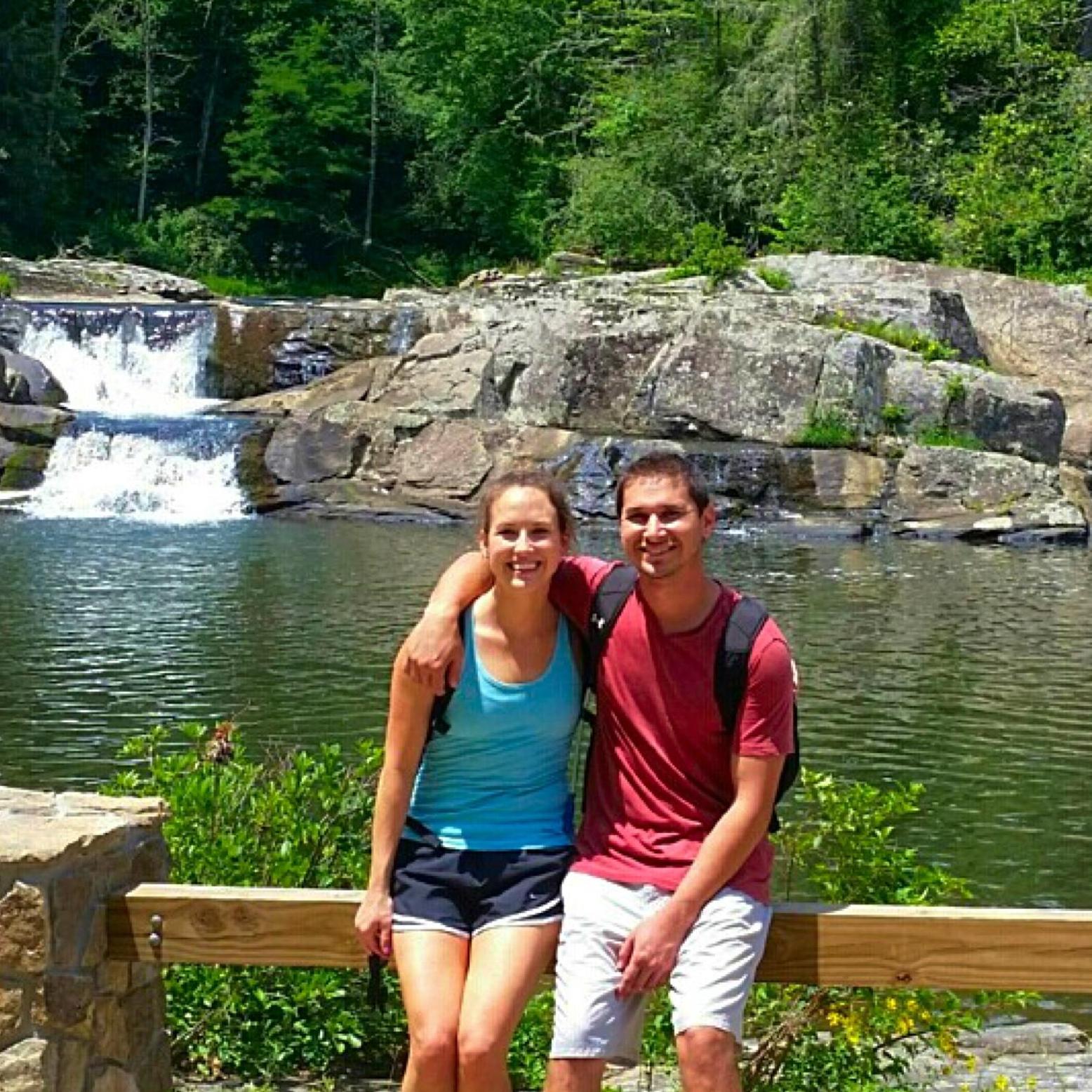 {August 2016} One of the many visits Christine took to North Carolina to visit Cameron while living in NYC. This was a hike in Linville Falls, NC!