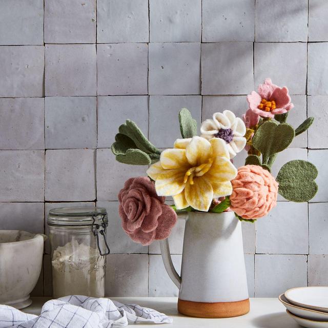 Handmade Felt Flower & Eucalyptus Bouquets