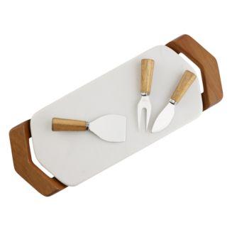 Nambé Chevron Cheese Tray with Knives