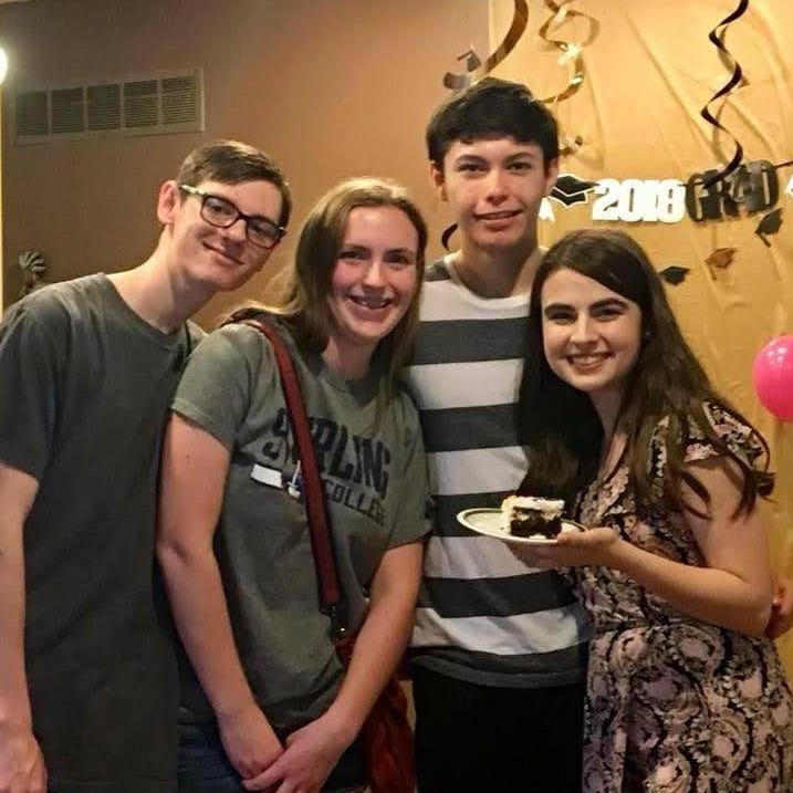 The bride's high school graduation party in May 2018.