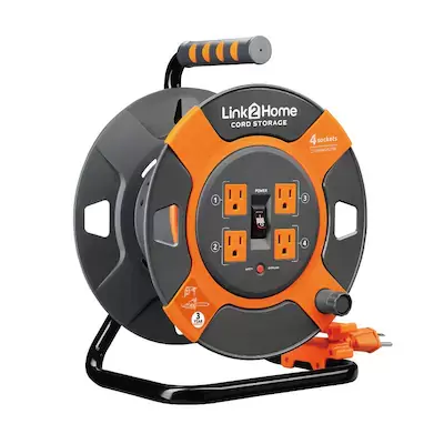 LINK2HOME Link2Home cord reel 3-ft 14/3 3-Prong Indoor SJTW Medium Duty General Extension Cord