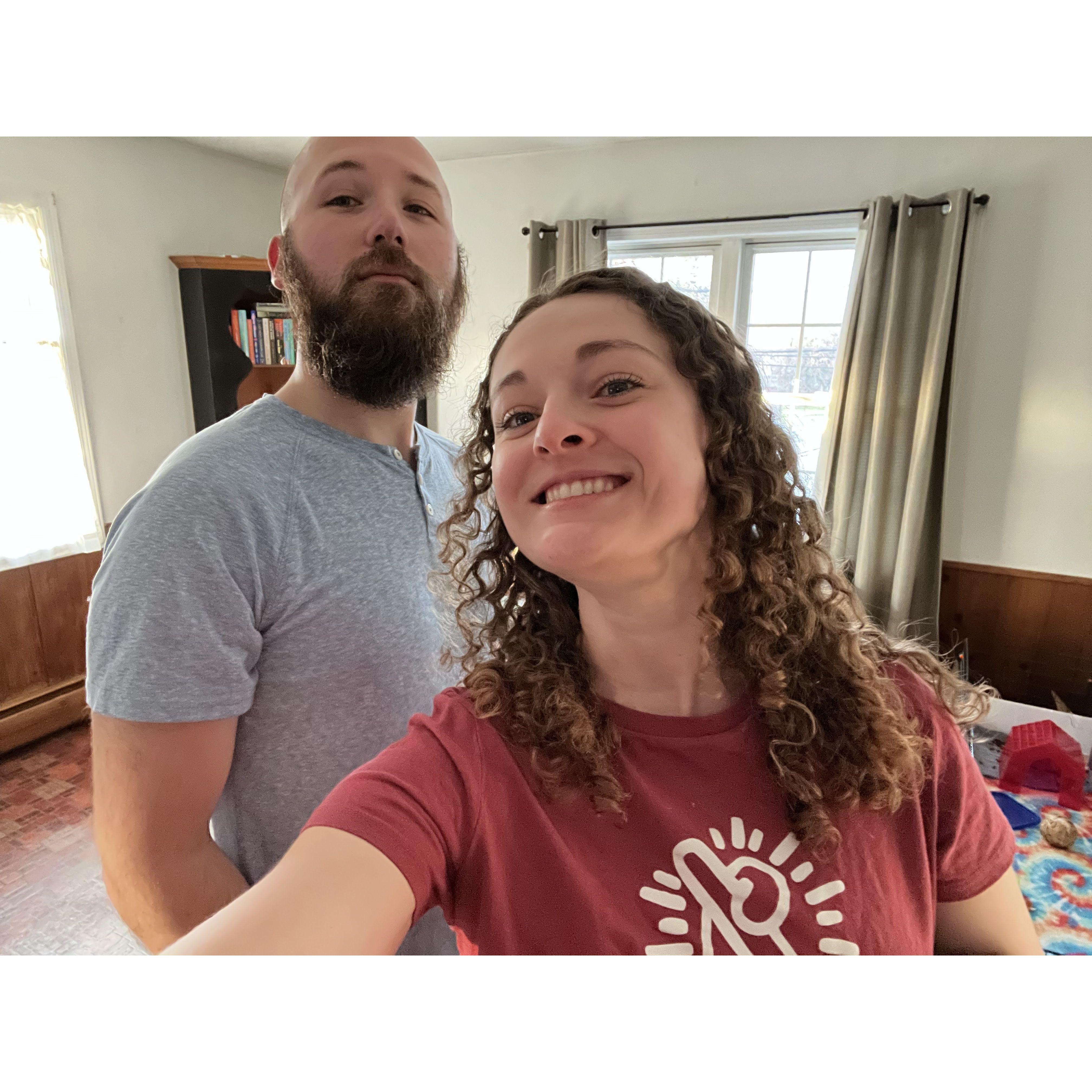 This photo was taken the day after we moved into our first apartment together.