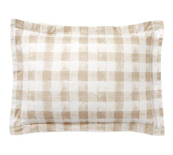 Rhett Check Print Sham, Standard, Neutral