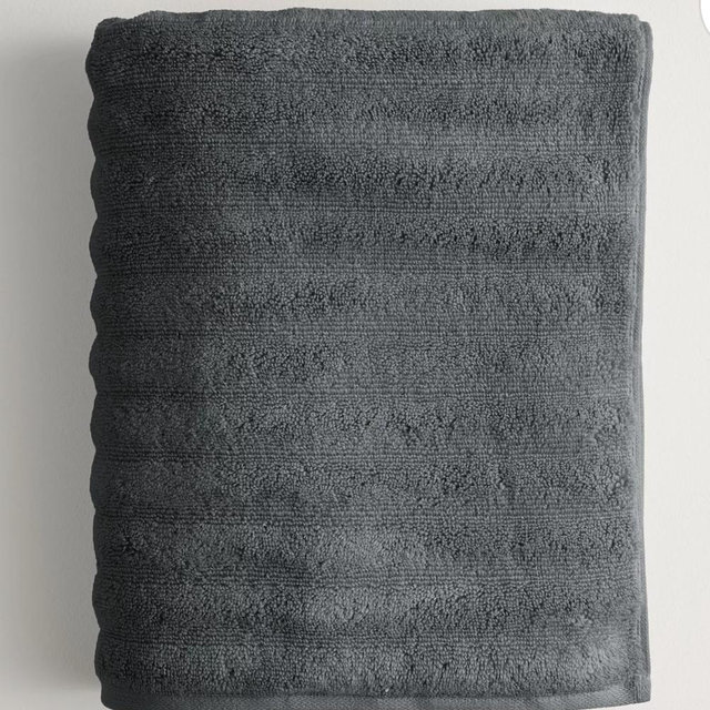 Sonoma Goods For Life® Quick Dry Ribbed Cotton Bath Towel, Bath Sheet, Hand Towel or Washcloth - Charcoal, HAND TOWEL