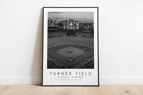 TURNER FIELD Atlanta Braves | Print for Baseball Lovers | black and white art | Coordinates Print