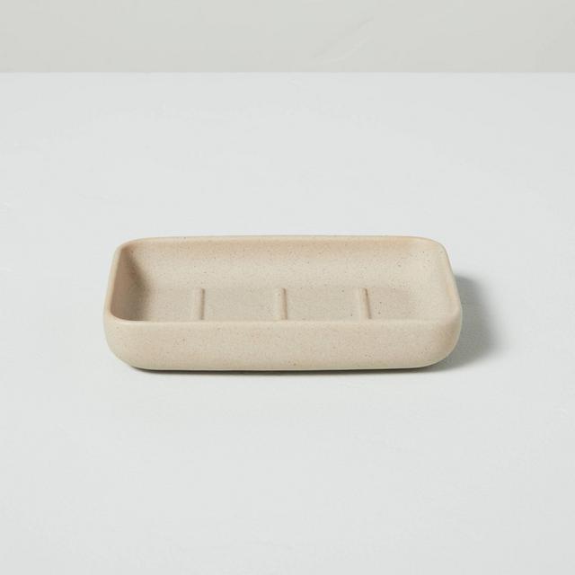 Textured Ceramic Soap Dish Natural - Hearth & Hand™ with Magnolia