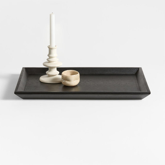 Memento Medium Ebonized Wood Tray