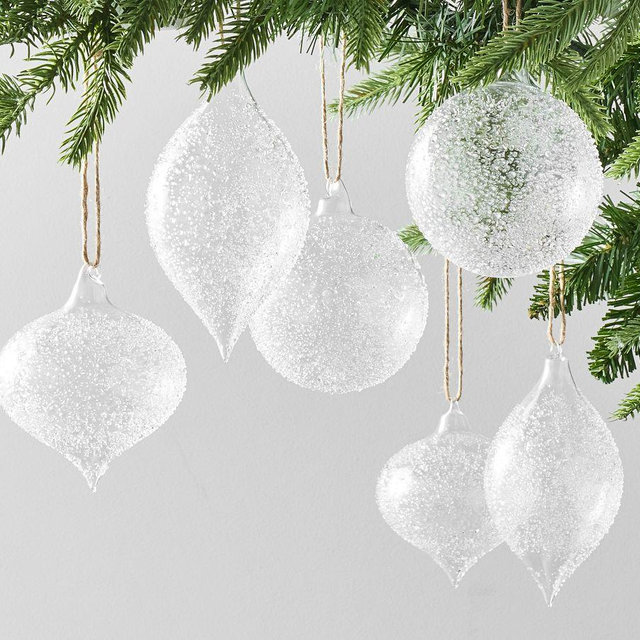 Clear Speckled Ornament Box, Set Of 6