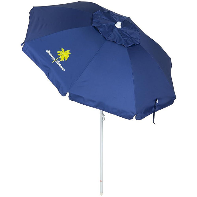 Tommy Bahama Beach Umbrella with Sand Anchor and Carrying Bag, Portable, Durable