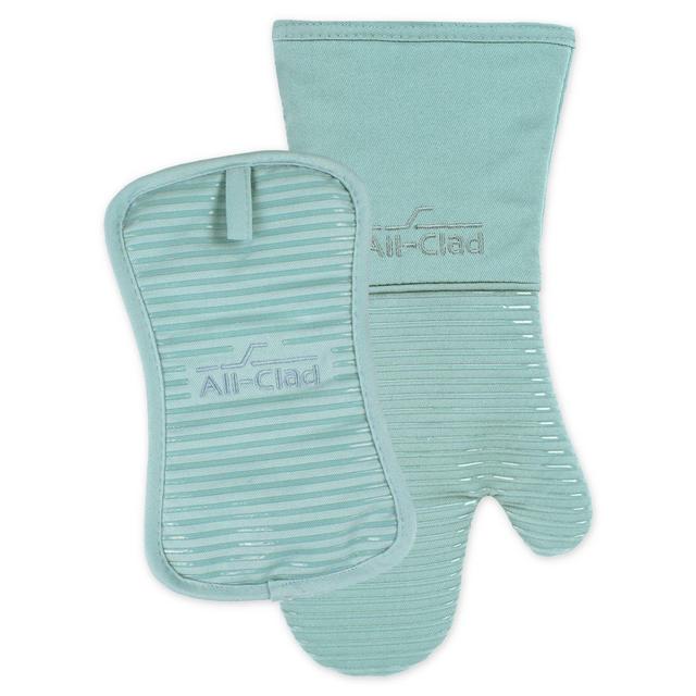 All-Clad 2-Piece Silicone Oven Mitt and Pot Holder Set in Rainfall