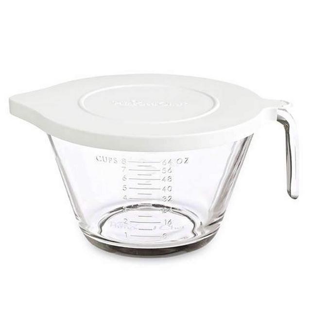 PAMPERED CHEF #2431 8 CUP GLASS CLASSIC BATTER BOWL NEW 2013 STYLE WITH LID
