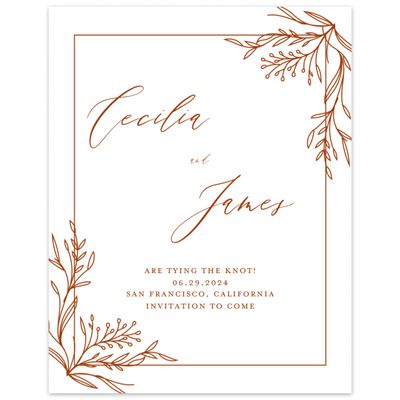 Dark Rust, Orange Wedding Digital Save the Date - Bellevue Portrait