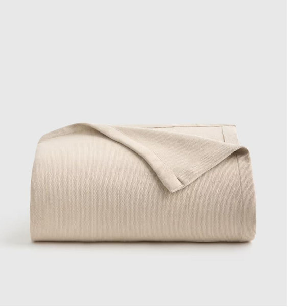Luxury Organic Cotton Bed Blanket - sand, Full/Queen