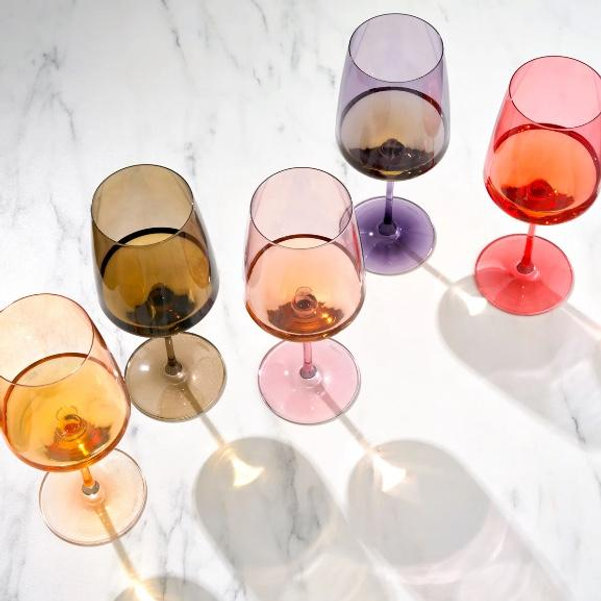 Reserve Nouveau Crystal Wine Glasses in Daybreak, Set of 4