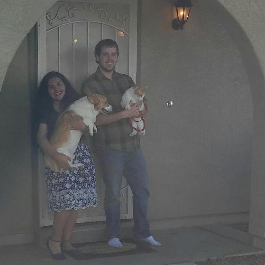 We bought our first home February 2019. Matching pets and all!