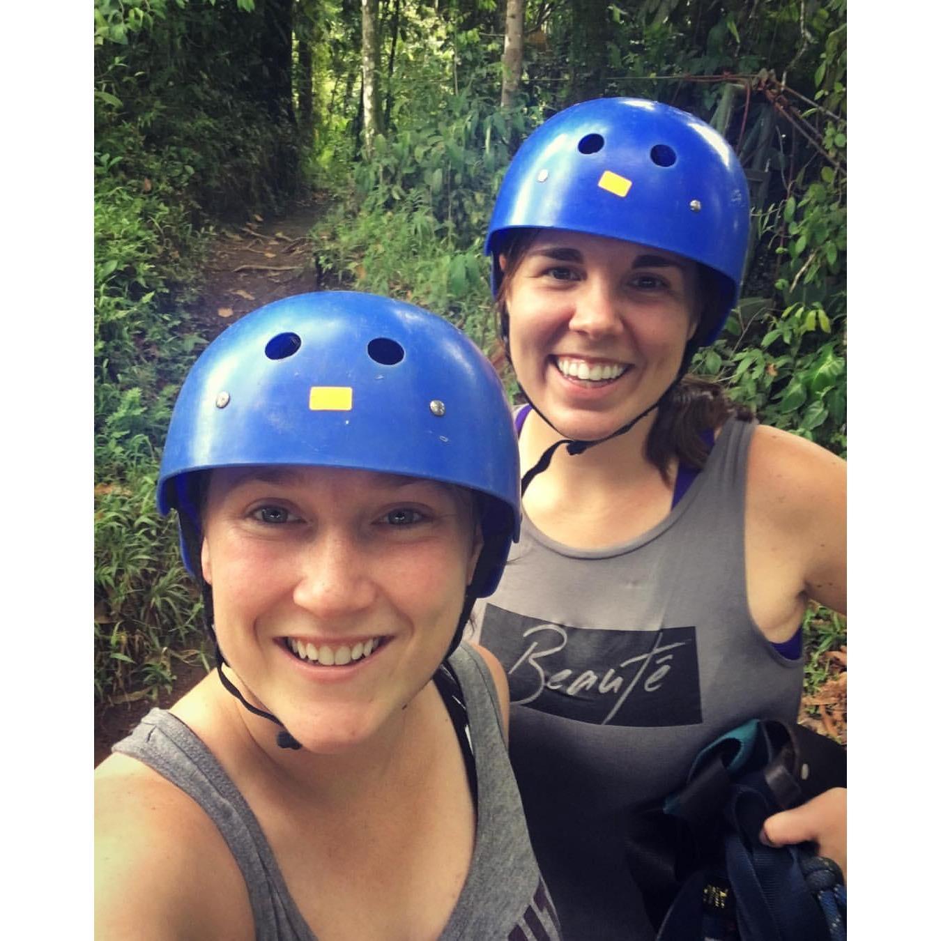 First time zip lining. Costa Rica Vacation 2017