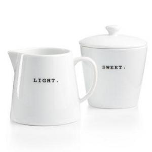 The Cellar - Whiteware Words Collection Light & Sweet Sugar & Creamer, Created for Macy's