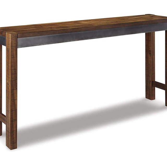 Signature Design by Ashley Furniture Torjin Long Counter Height Table, Seats up to 3, Wood, 72.13" W x 16" D x 36" H, 2-tone Brown