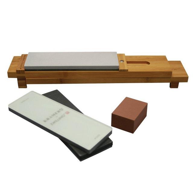 ZWILLING J.A. Henckels 34999-403 6-pc Glass Water Stone Sharpening Set, 16, Brown