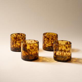 Hand-Blown Short Tumbler, Set of 4