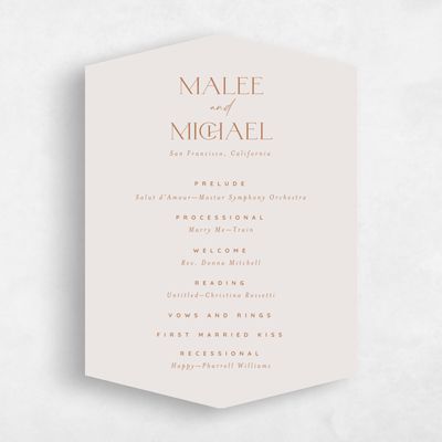 Beige Diamond Wedding Program - Buenos