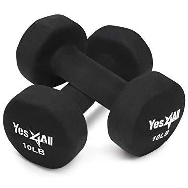 Yes4All Hexagon Neoprene Coated Dumbbell (Pair) - Multiple Weight Options