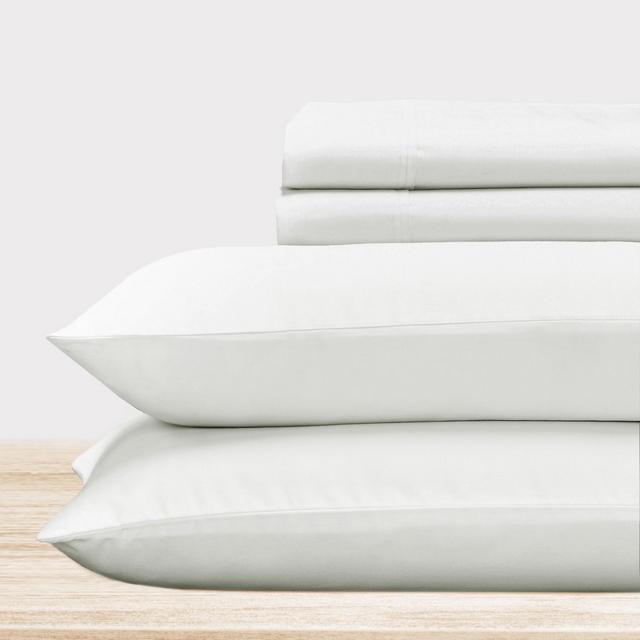 Off-white Queen Size Sheet Set - 100% Cotton Sheets 400 Thread Count, Sateen Weave Soft Sheets, Deep Pocket 4 Piece Bedding - California Design Den