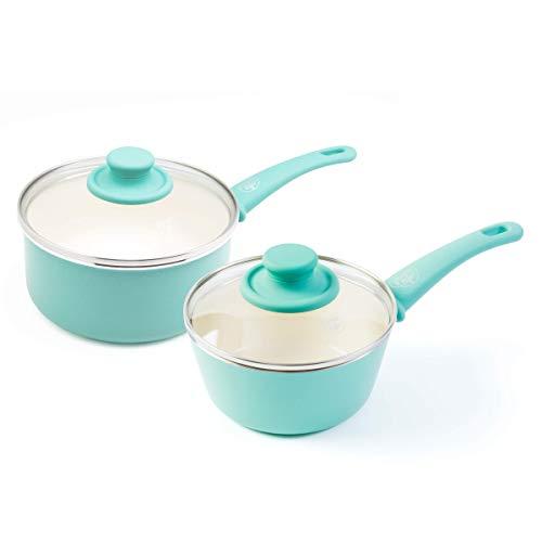 GreenLife CC002559-001 Soft Grip Nonstick saucepan set, 1 Qt and 2 Qt, Turquoise