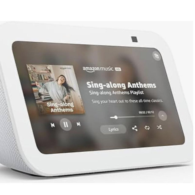 Amazon Echo Show 5 (newest model), Smart display with Alexa+ Early Access, 2x the bass and clearer sound, Glacier White