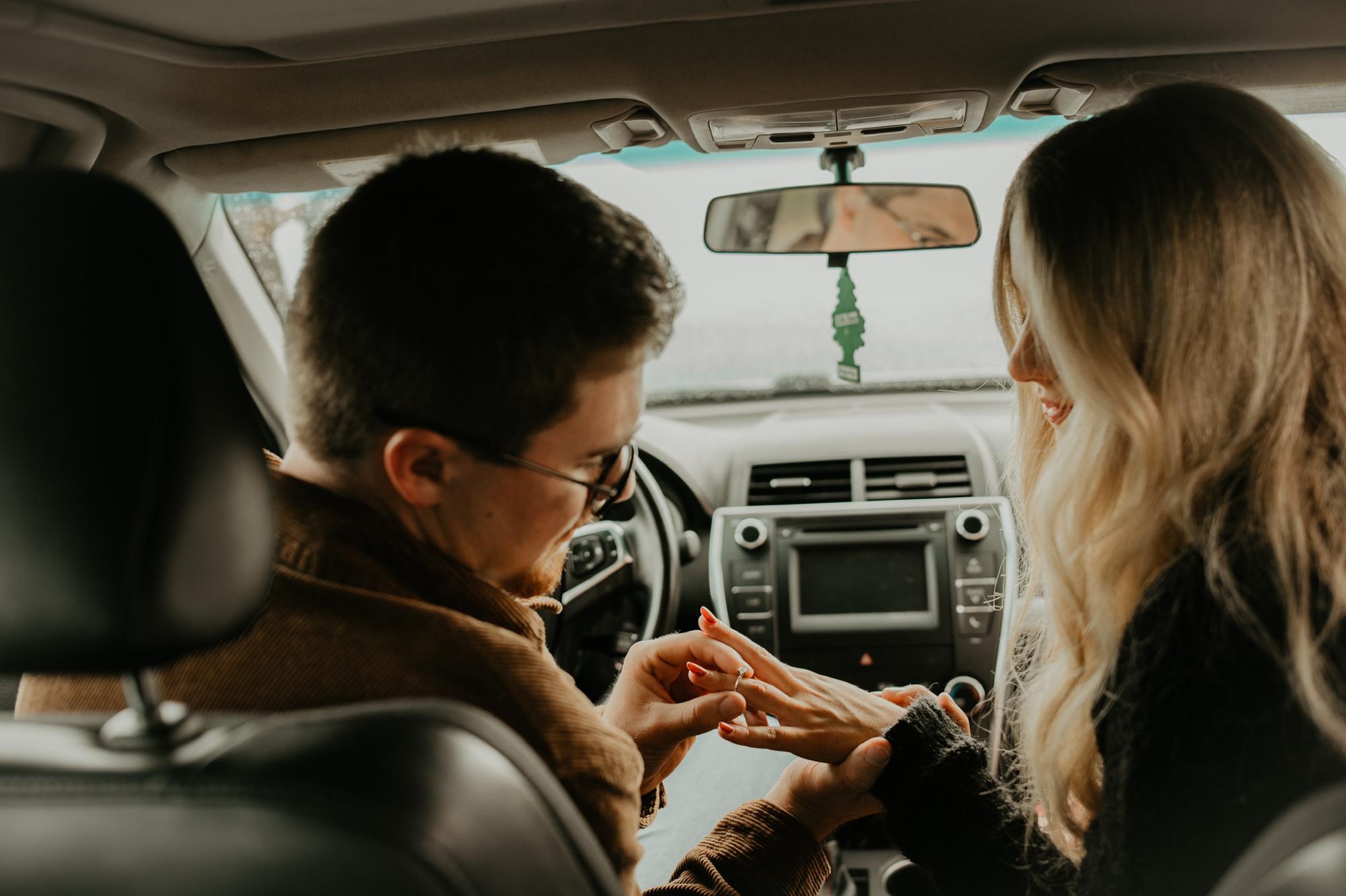 Justus proposed in his car so we wanted to recreate that moment.