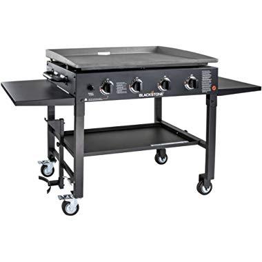 Blackstone 1554 Station-4-burner-Propane Fueled-Restaurant Grade-Professional 36 inch Outdoor Flat Top Gas Grill Griddle Station-4-bur, 36" - 4 Burner