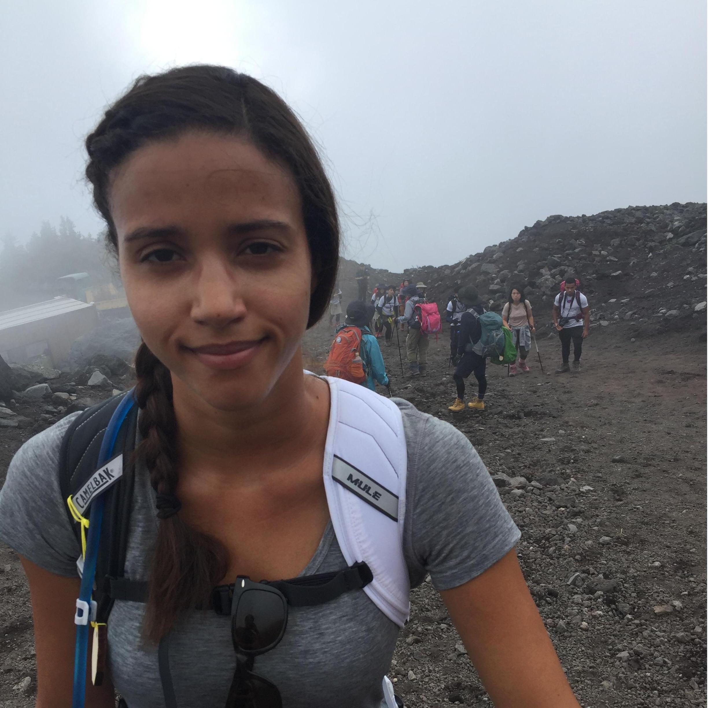 Alex having a blast climbing Mt. Fuji