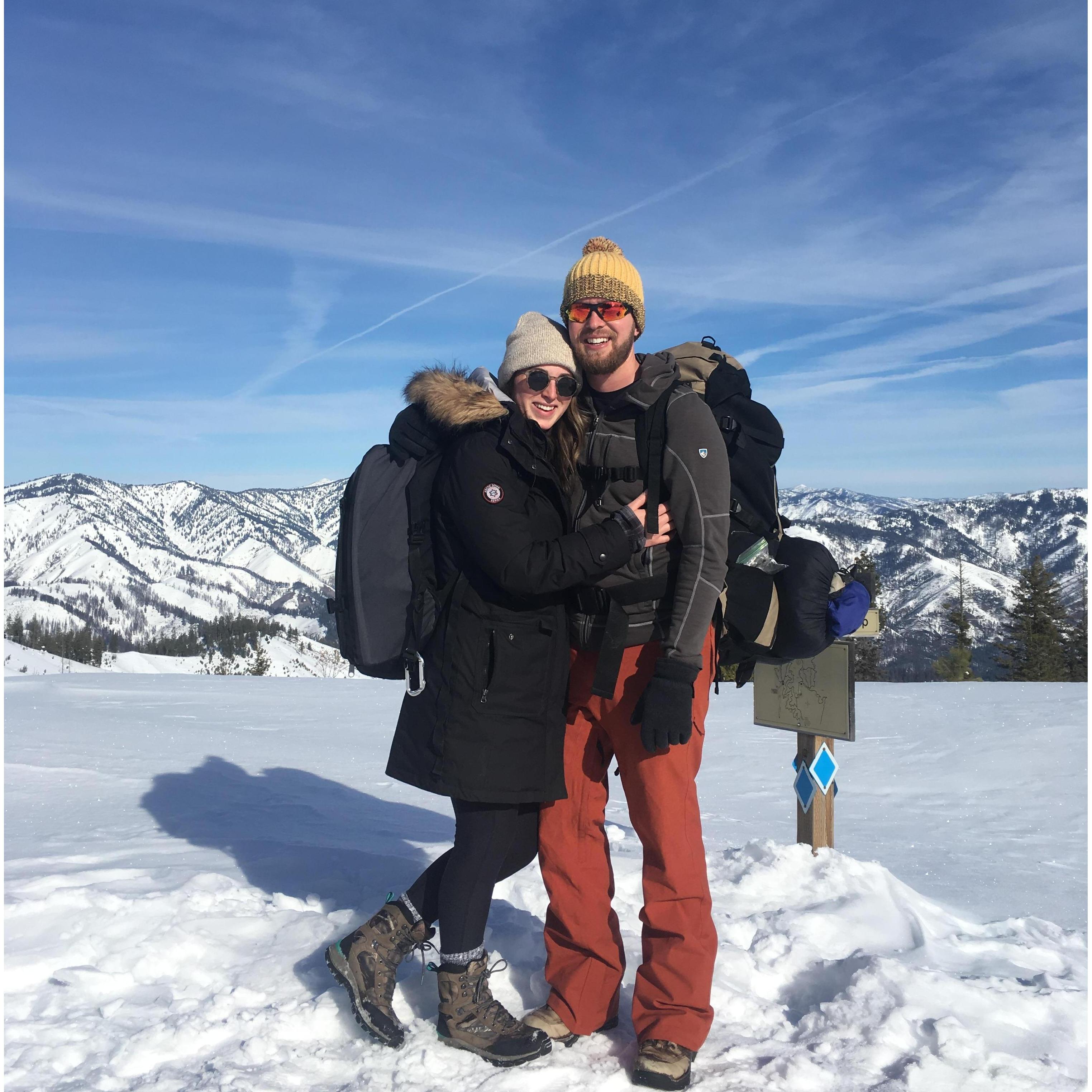 Hiking to a yurt in Idaho City on the weekend Anthony proposed.