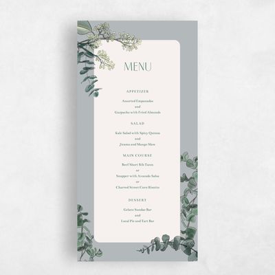 Slate, Blue Wedding Menu - Terian